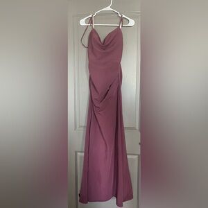 Stretch Crepe Cowl Neck Strappy Dress